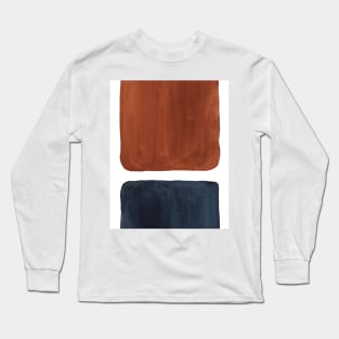 Terracotta and navy color blocks Long Sleeve T-Shirt